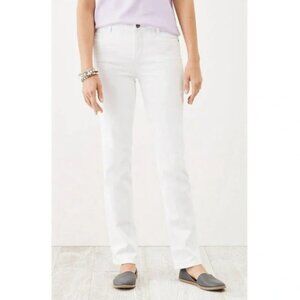 J.Jill NWOT smooth fit straight leg zip fly stretch classic white denim jeans 18